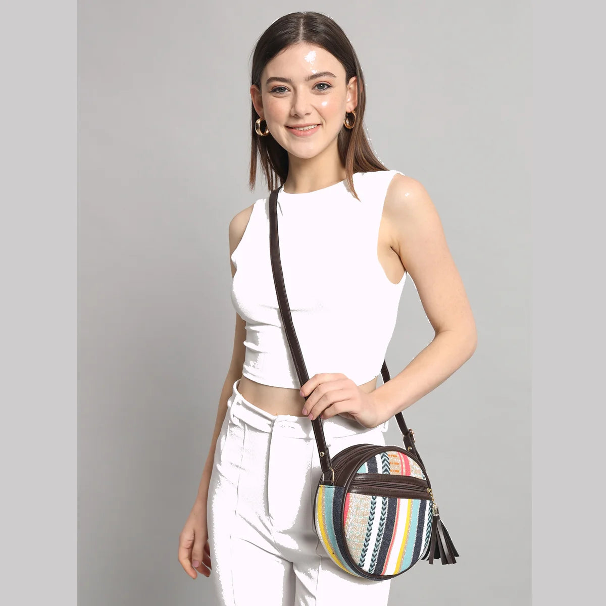 Flicker Jacquard Round Sling Bag - Colorway