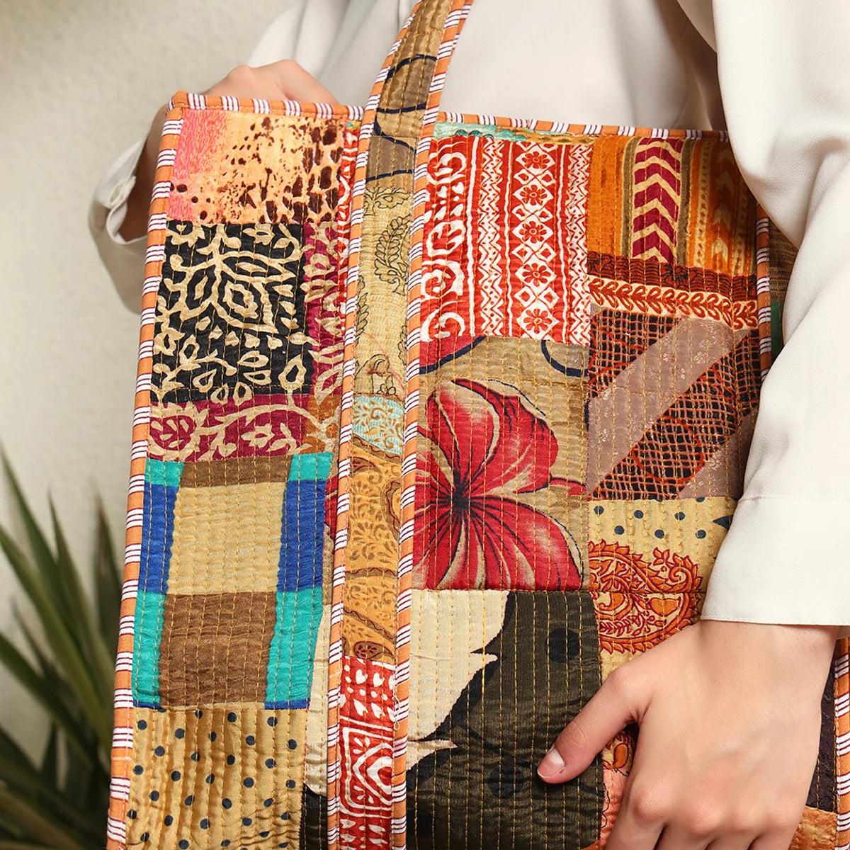 The Bazaar Patchwork Carryall Tote - Earth