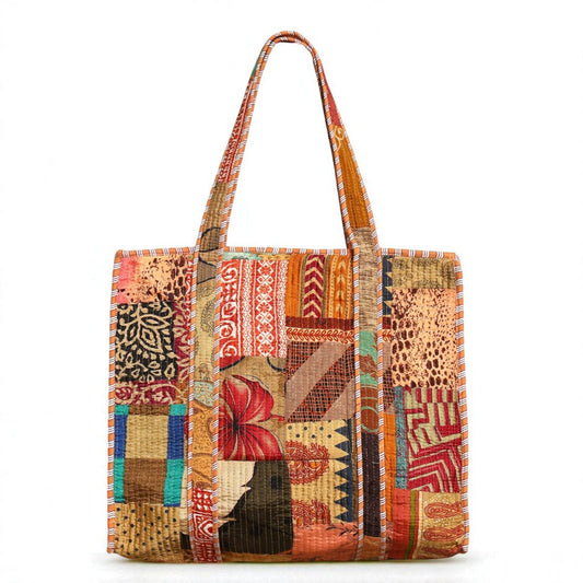 The Bazaar Patchwork Carryall Tote - Earth